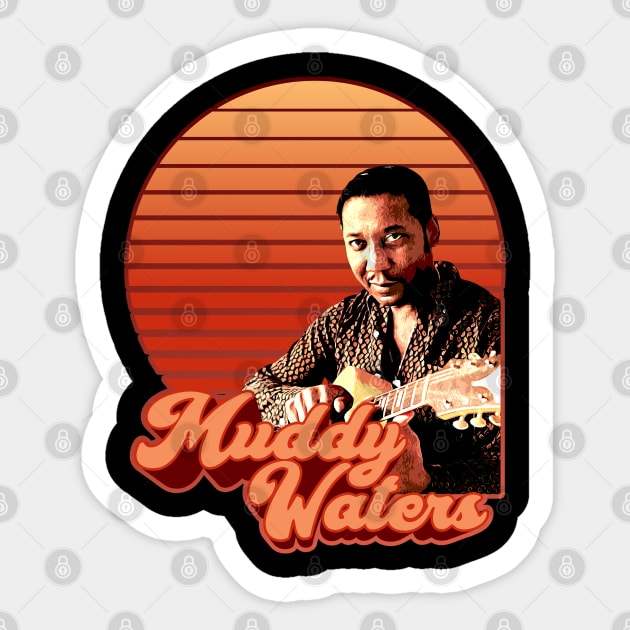 Muddy Waters // Legend // Retro style Sticker by Aloenalone